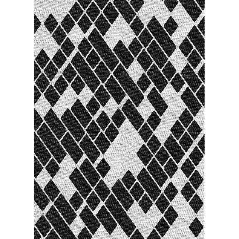 East Urban Home Patterned Black/White Area Rug | Wayfair